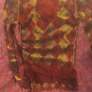 Jean Paul Gaultier eye trick sweater mesh poly top